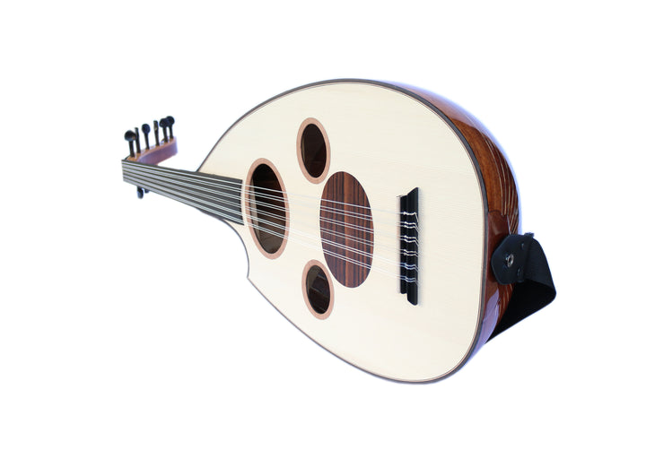 Left-handed professional Arabic electric oud AOH-6L with mahogany body and spruce face
