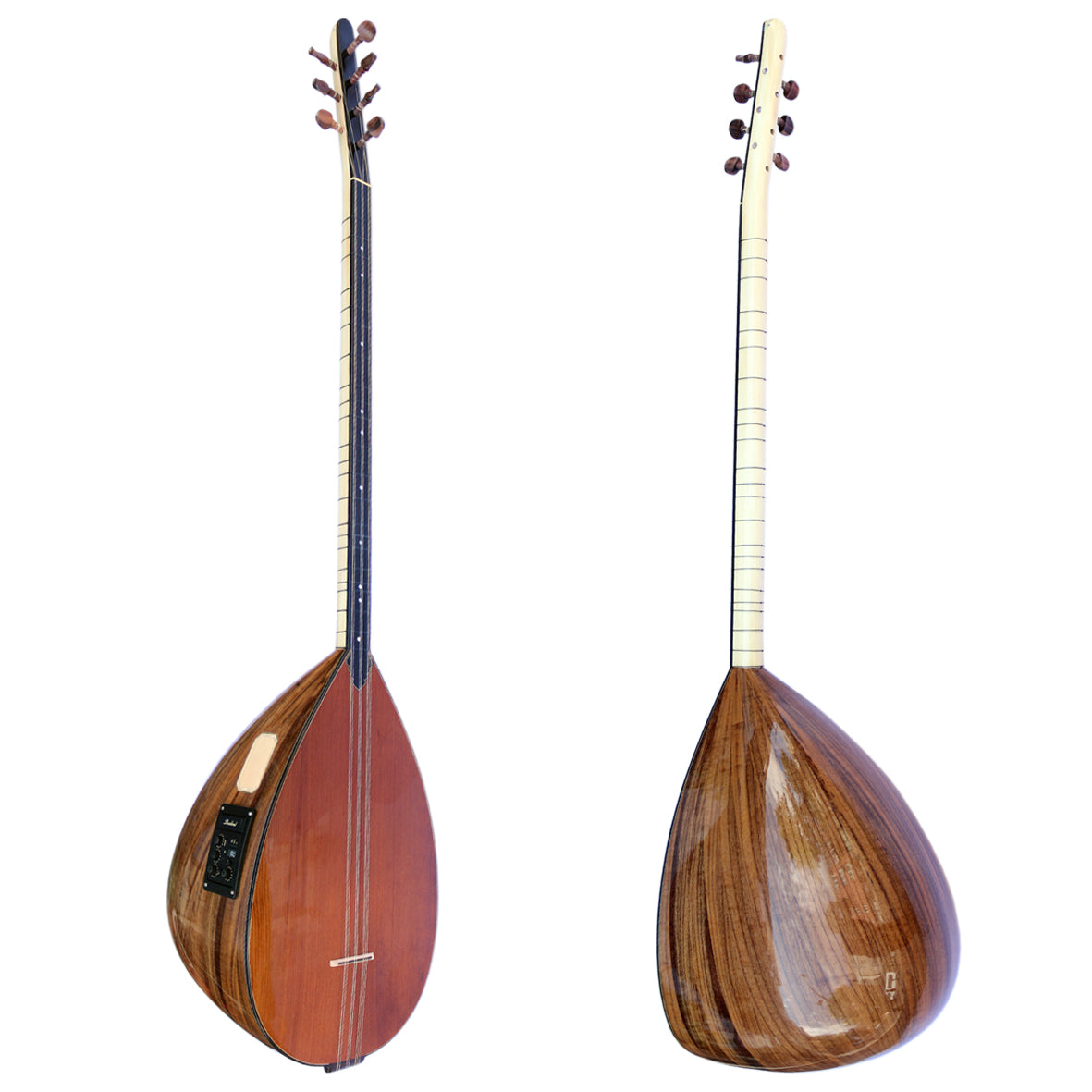 Profesyonel uzun sap elektrik akustik bağlama saz ALB-303EQ ceviz kasasıyla Sala
