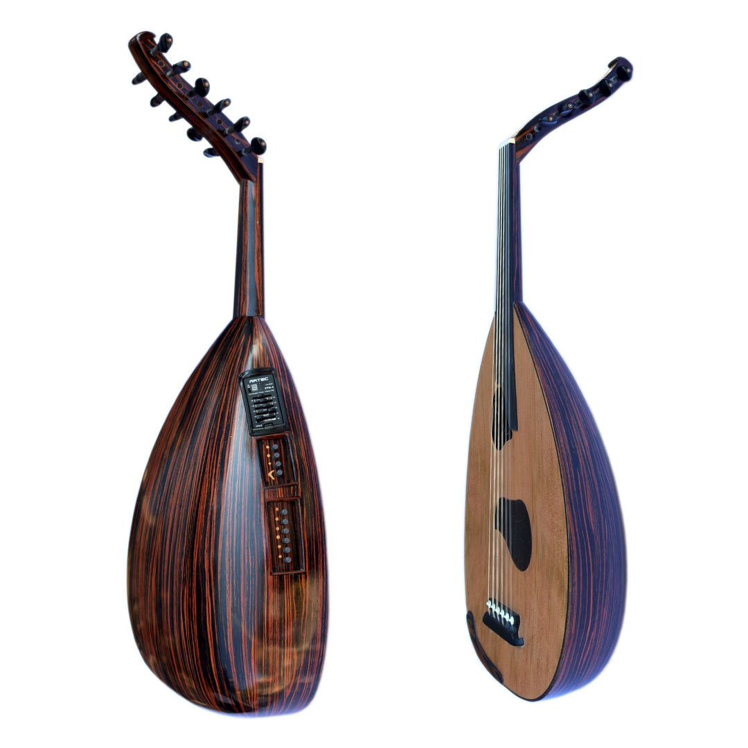 Special electric oud PROUD-5 by Mehmet Caymaz with ebony bowl and cedar face