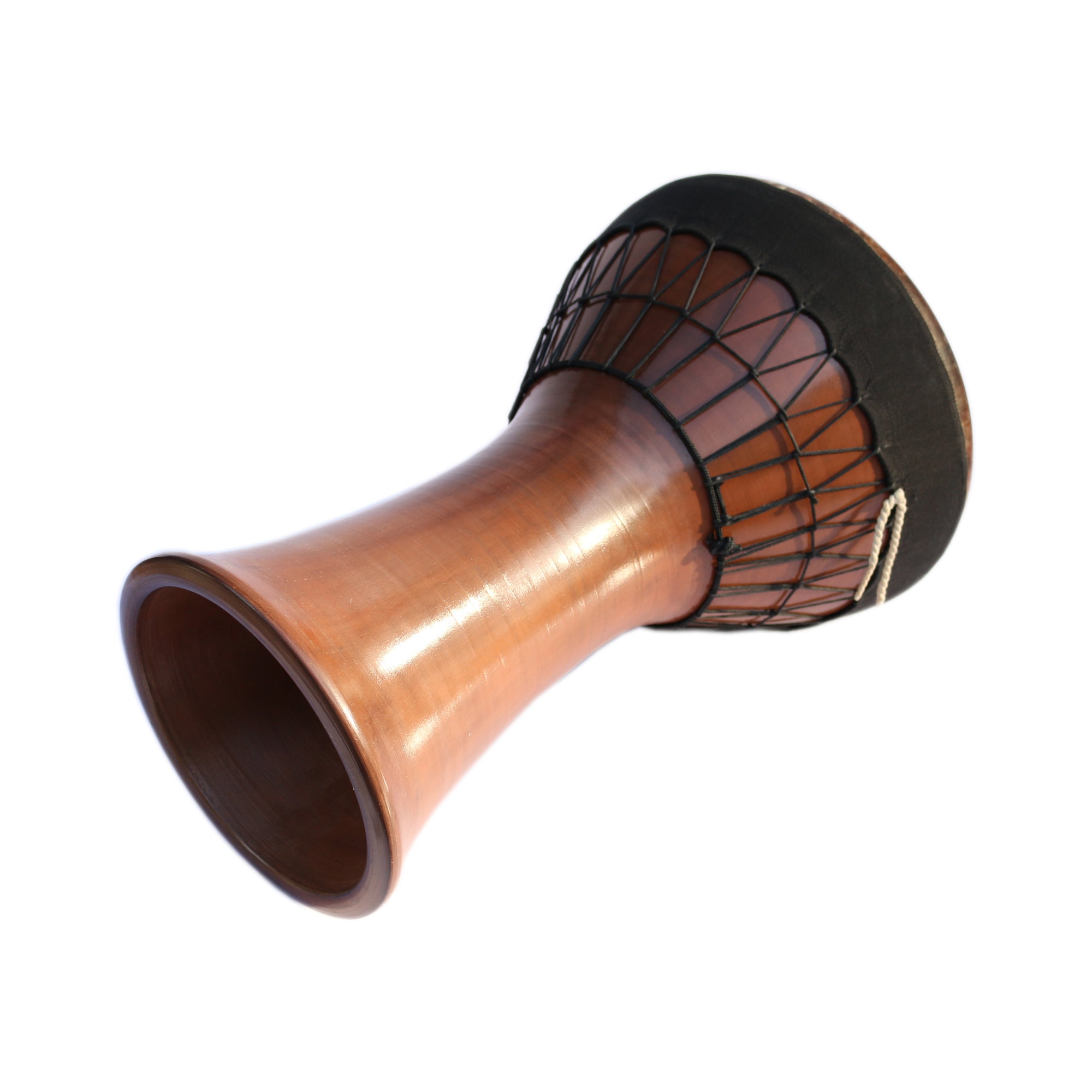 Darbuka cerámica bajo medio SCD-404 con piel de pez natural y funda de transporte