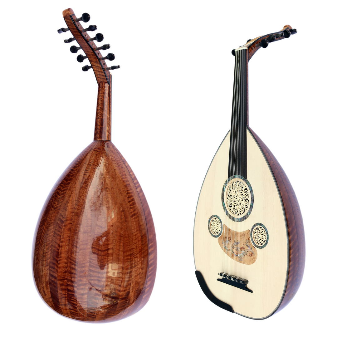 Premium Turkish oud SALA-Y9 with figured walnut bowl and spruce face