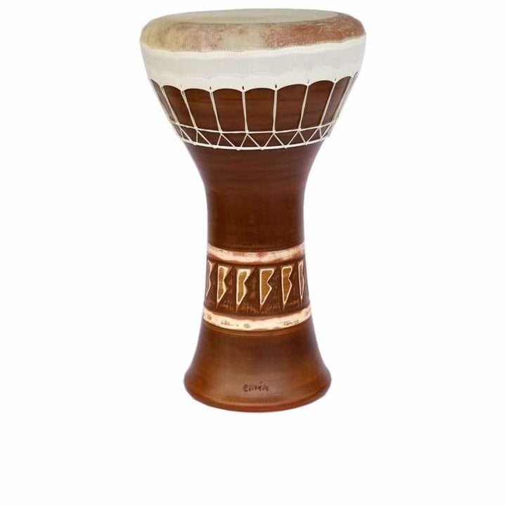 Professional clay medium bass darbuka EP-004-B by Emin Percussion with goat skin head