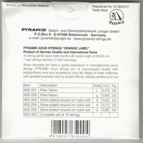 Pyramid Professional Oud Strings Arabic Syrian Tuning Pyramid PSO-650