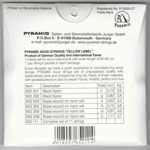 Pyramid Arabic Syrian oud strings PSO-652 packaging detail
